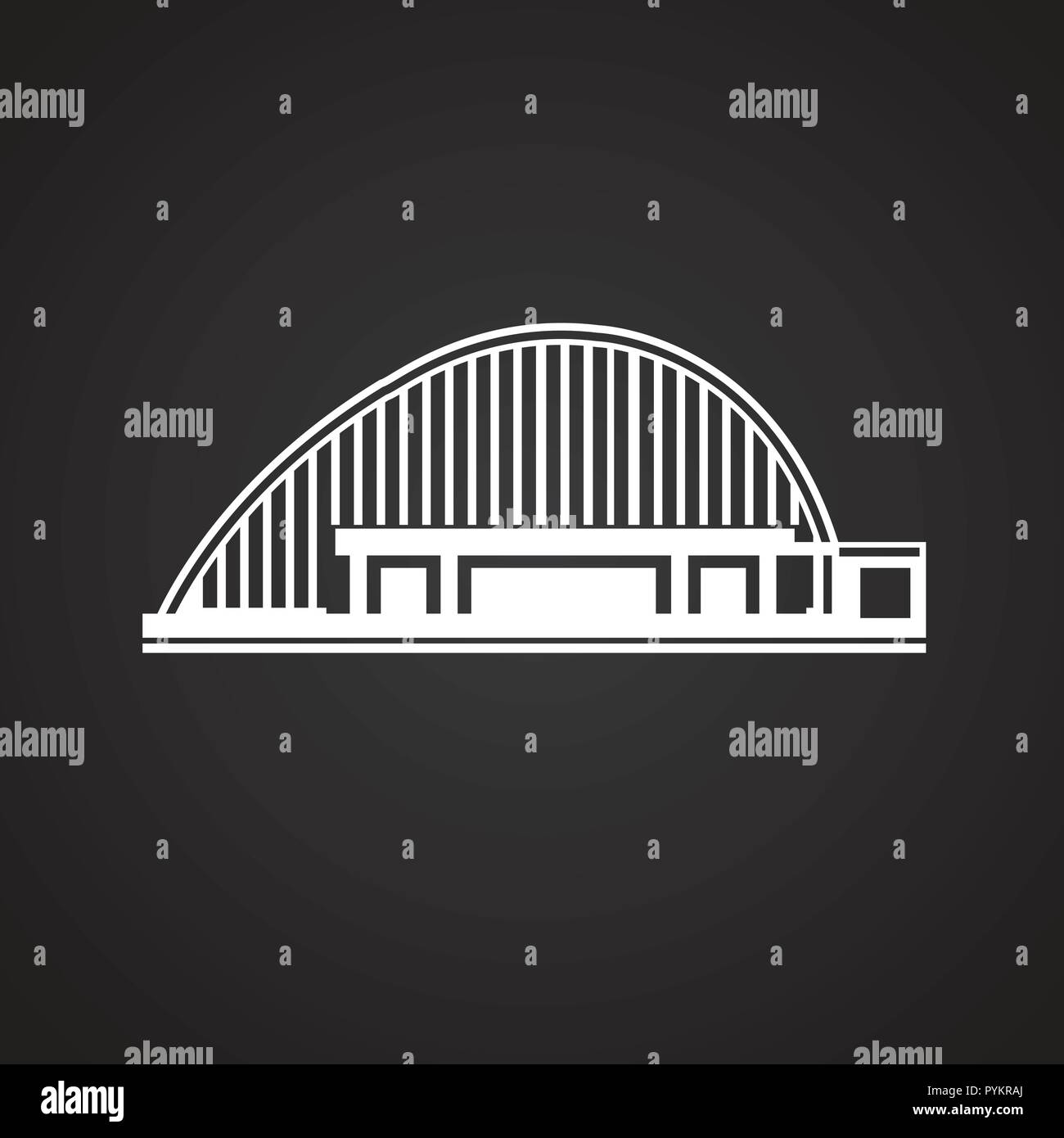 Modern architecture building on black background Stock Vector Image ...