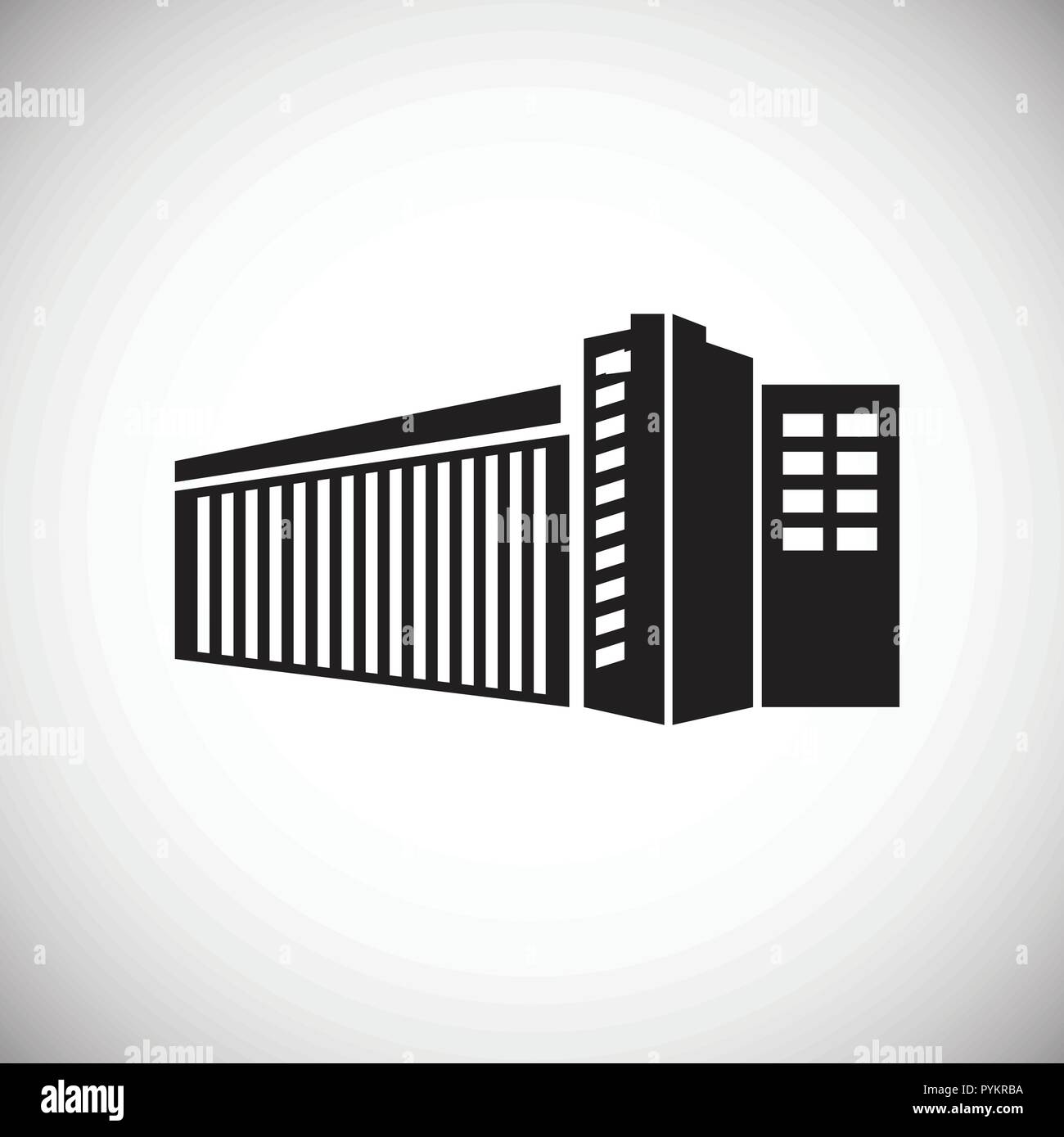 Modern architecture building on white background Stock Vector Image