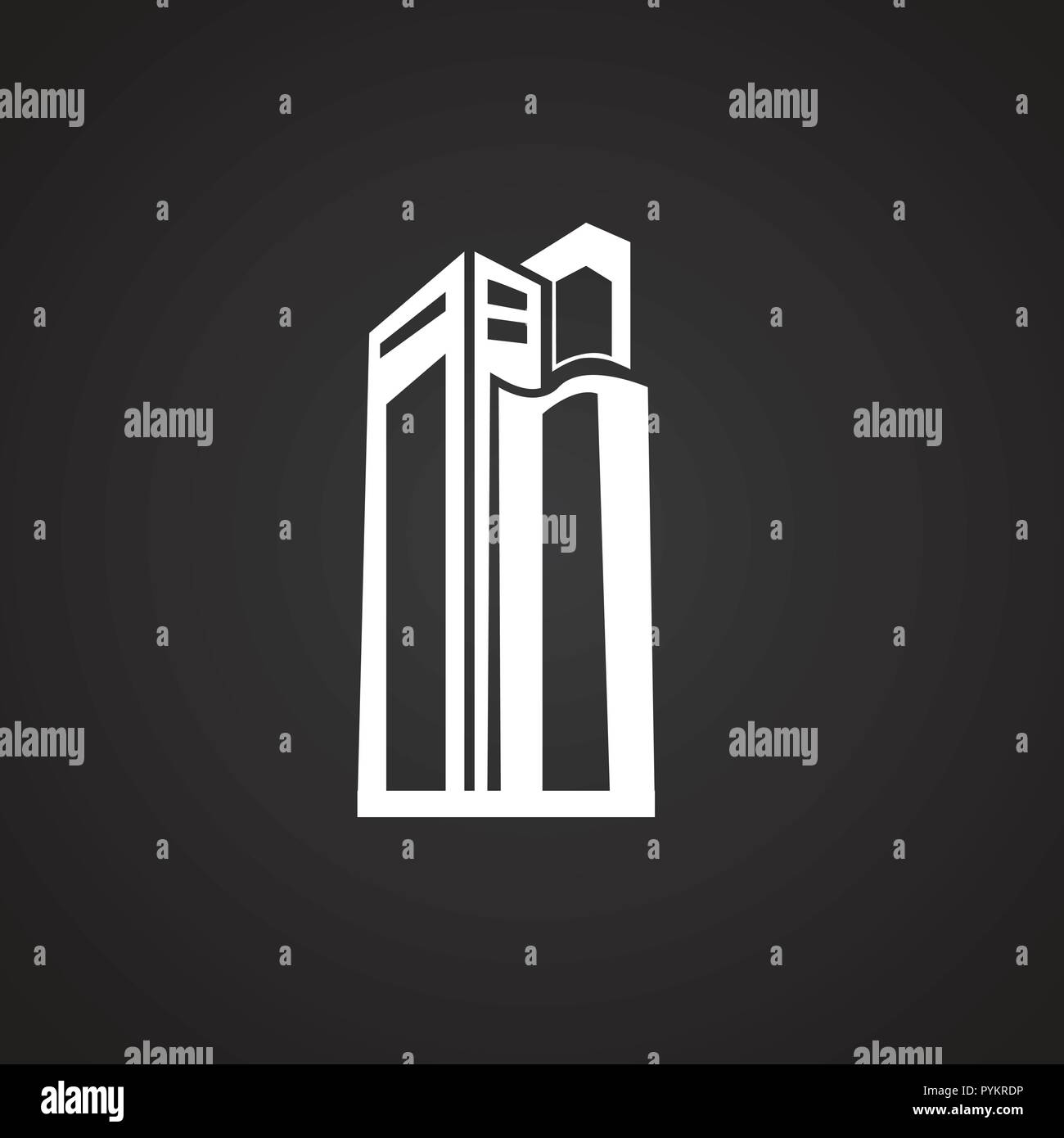 Modern architecture building on black background Stock Vector Image ...