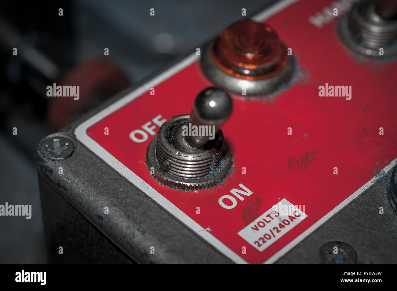 Industrial switch on off on a machine Stock Photo Alamy