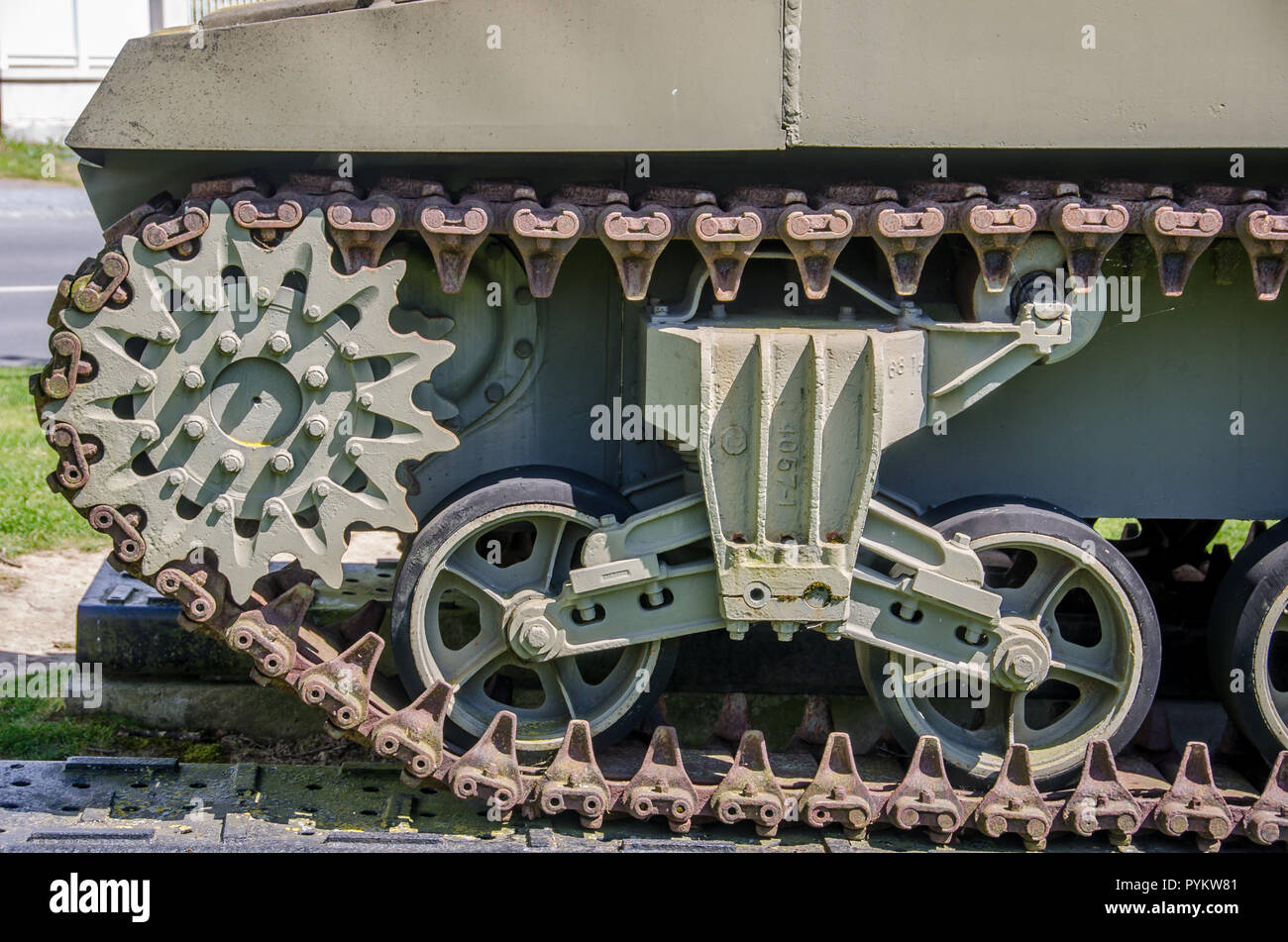 caterpillar on a WO2 tank Stock Photo - Alamy