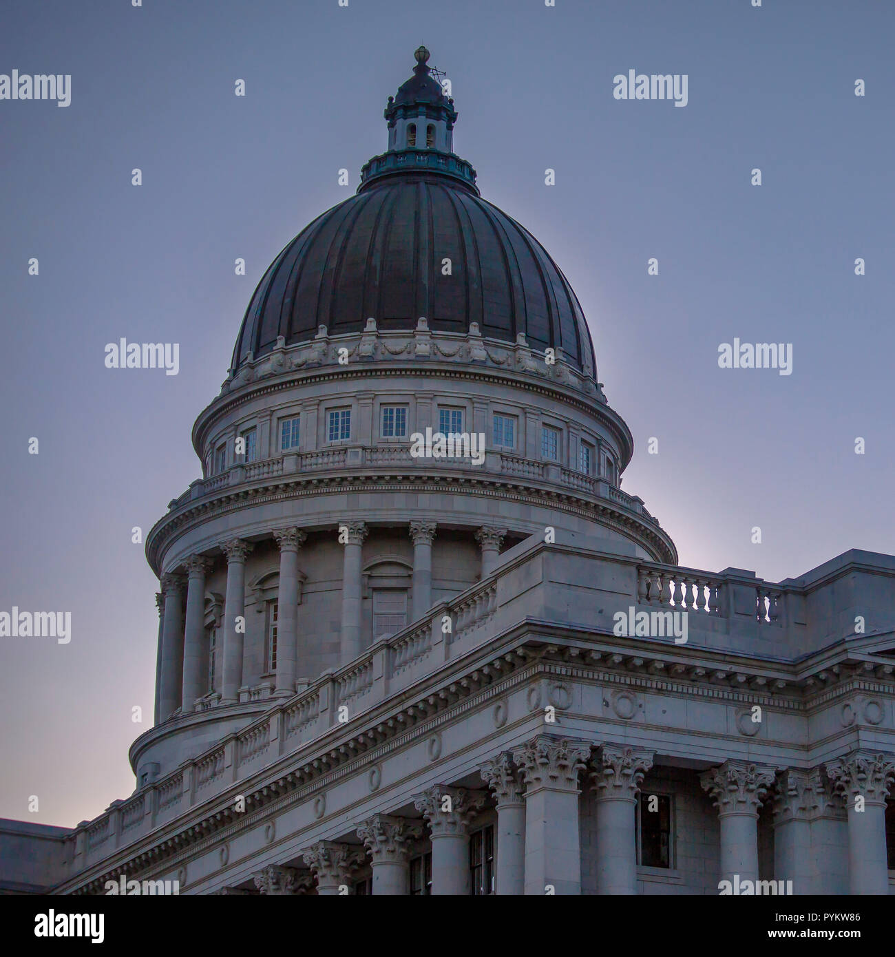 View of the historic Utah State Capital Building Stock Photo