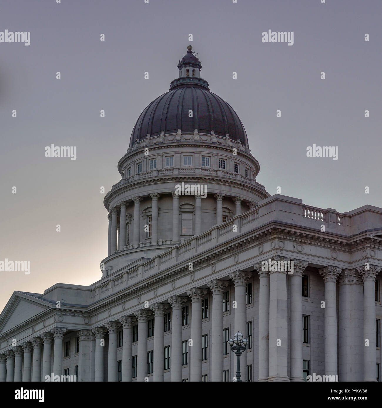 View of the majestic Utah State Capital Building Stock Photo