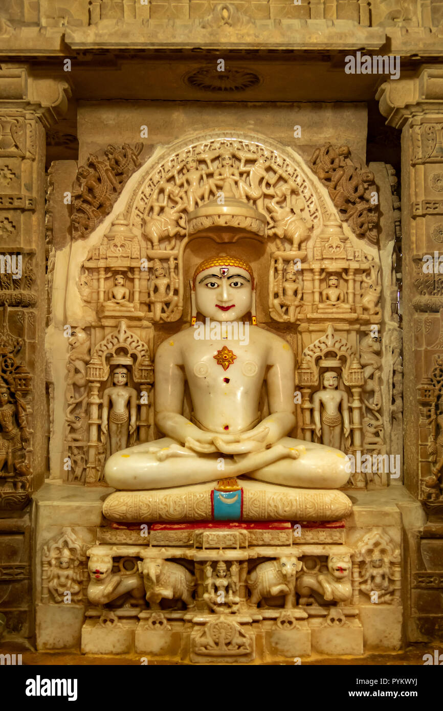 Statue of Mahavira in Jain Temple, Jaisalmer Fort, Jaisalmer, Rajasthan