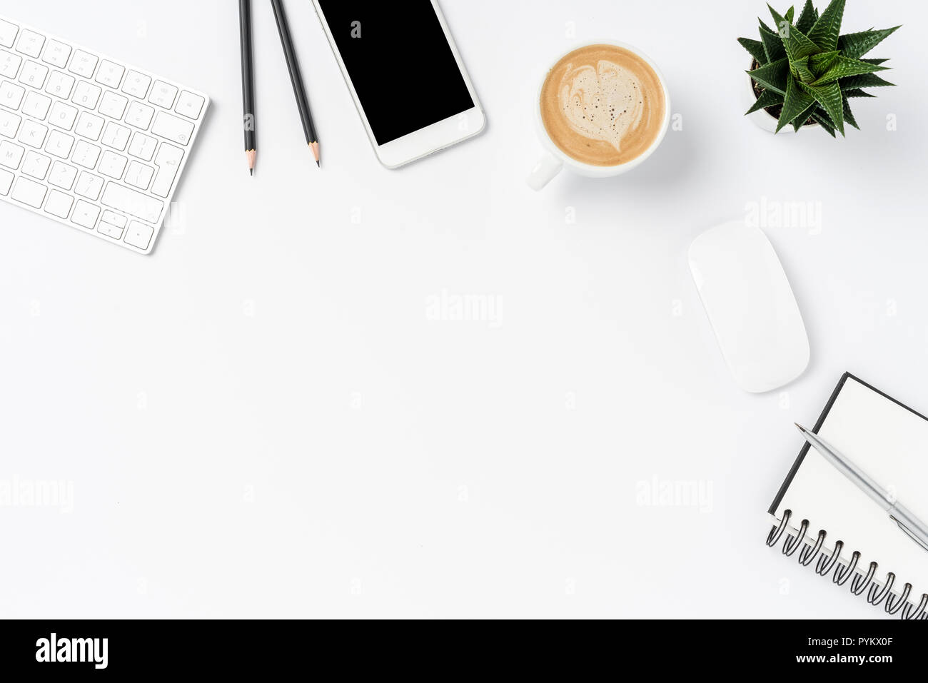 Elegant office desktop. Top view Stock Photo Alamy