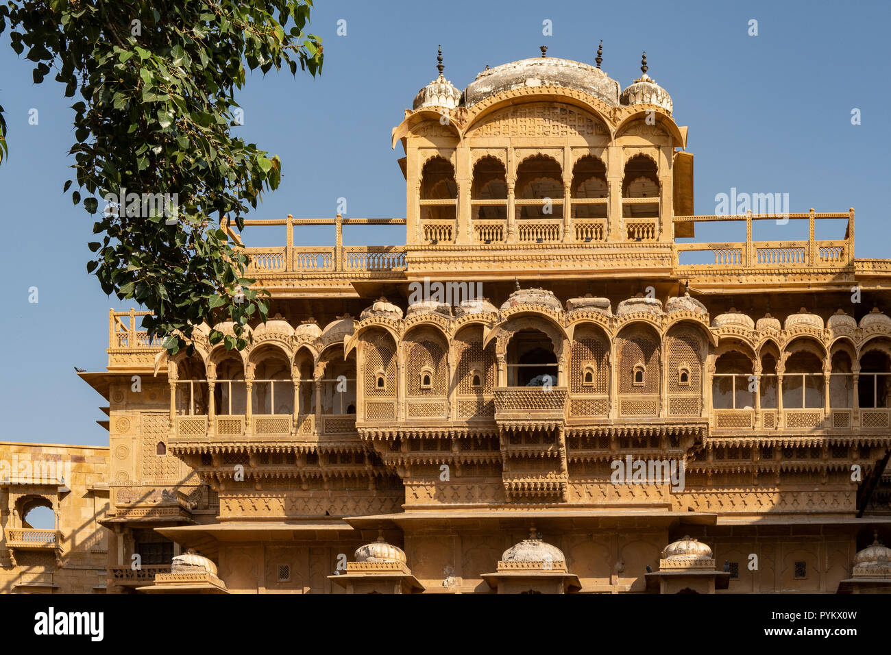 Haveli Manor House in Jaisalmer Fort, Jaisalmer, Rajasthan, India Stock Photo