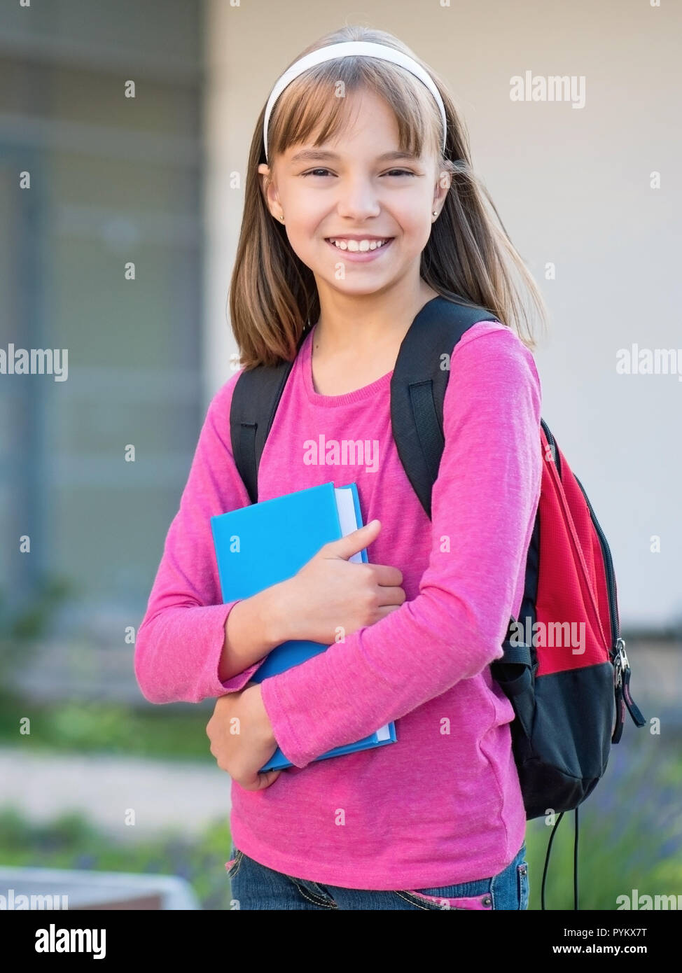 Girl back to school Stock Photo