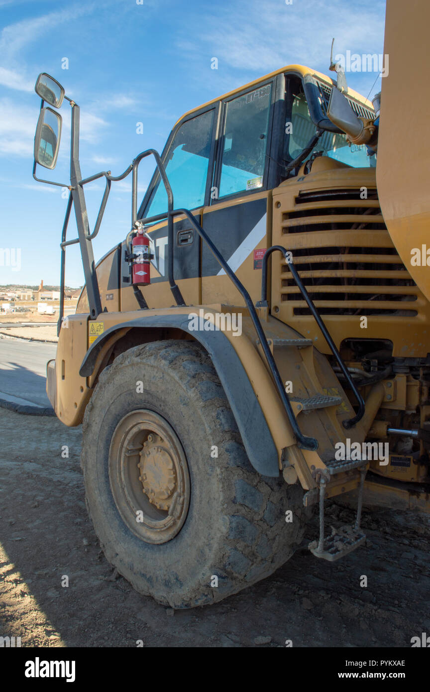 Castle Rock, Colorado / United States - October 28, 2018: Non-Potable Water Tanker Truck at Construction Site Stock Photo