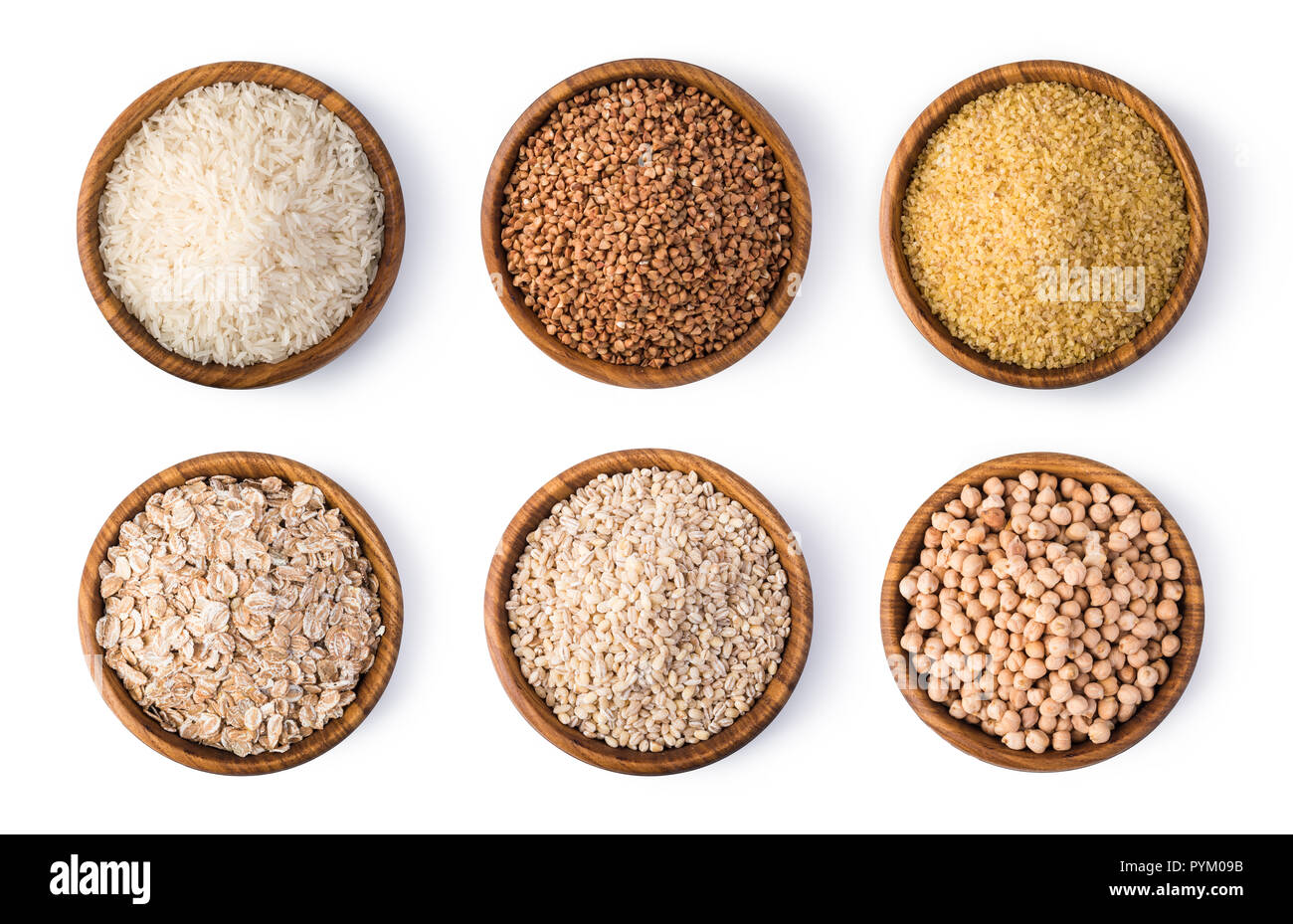 Cereals set isolated on white background Stock Photo