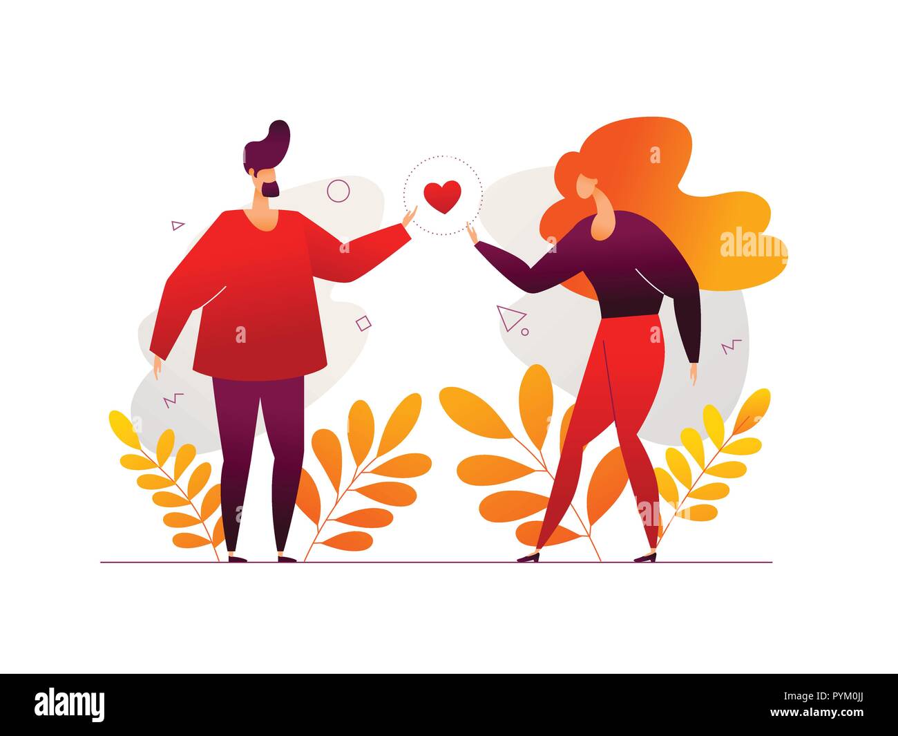 Romantic couple - modern flat design style illustration Stock Vector ...