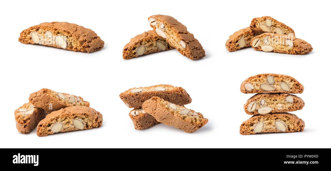 cantuccini cookies on white background Stock Photo