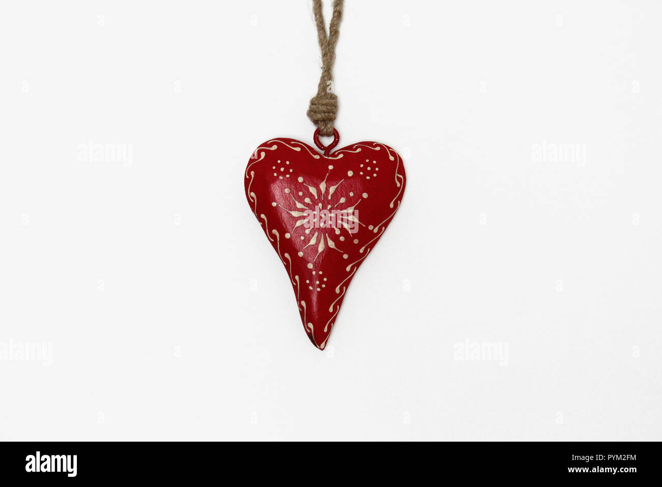 Festivals Christmas Cut Out Wooden Heart Decorations Stock Photo