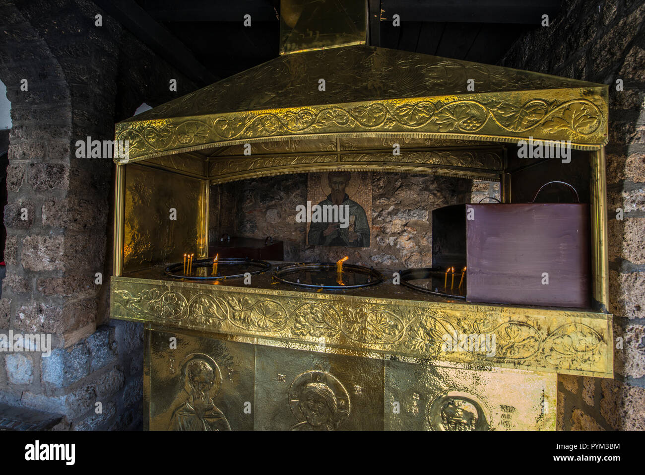 NORTHERN MACEDONIA. Altar for Naum a bulgarian national saint who lived ...