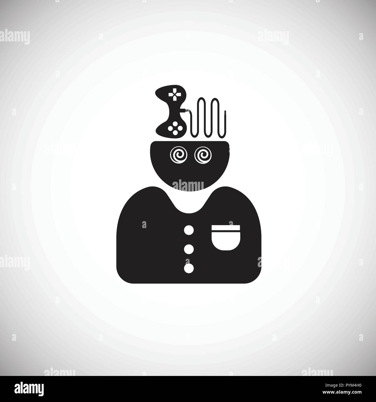 Gaming victin on white background Stock Vector