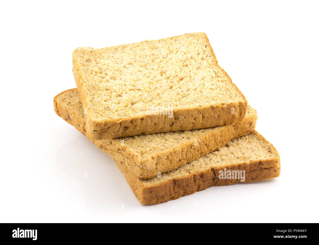 Sliced fresh whole wheat bread on white background Stock Photo - Alamy