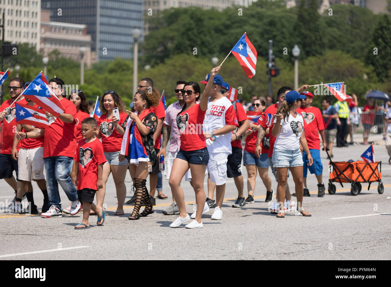 Chicago, Illinois, USA June 16, 2018 The Puerto Rican Day Parade