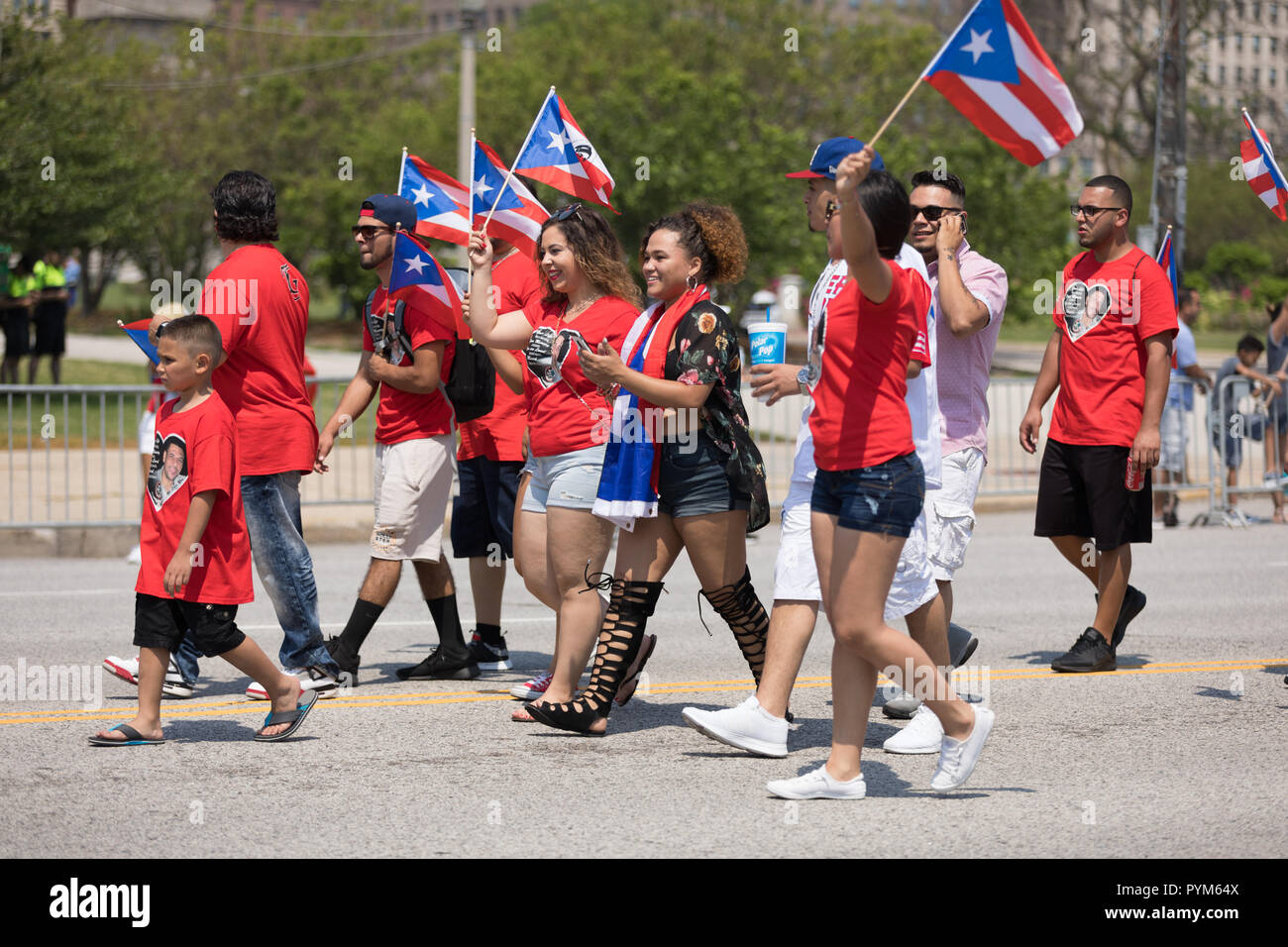 Chicago, Illinois, USA June 16, 2018 The Puerto Rican Day Parade, A