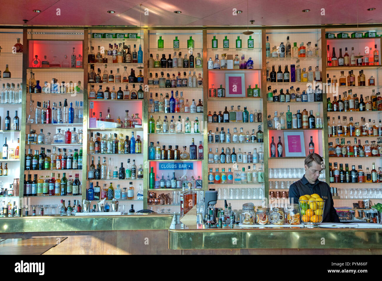 Clouds Lounge Bar atop Zurich's highest building, the Prime Tower Stock