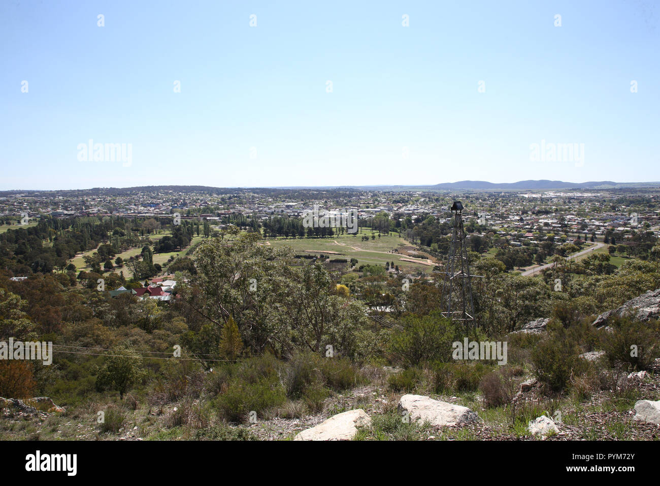 View over Goulburn from Rocky Hill, Goulburn, NSW, Australia Stock