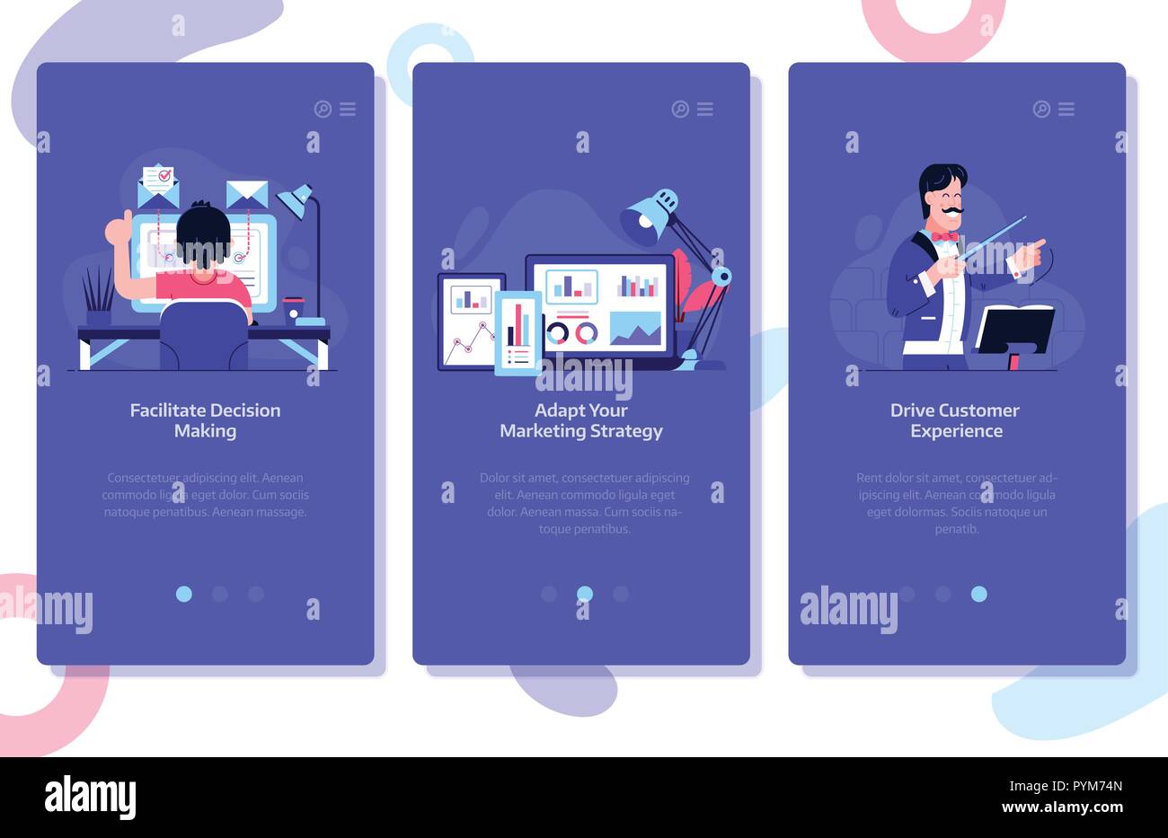 Online Marketing Concept Illustrations Stock Vector