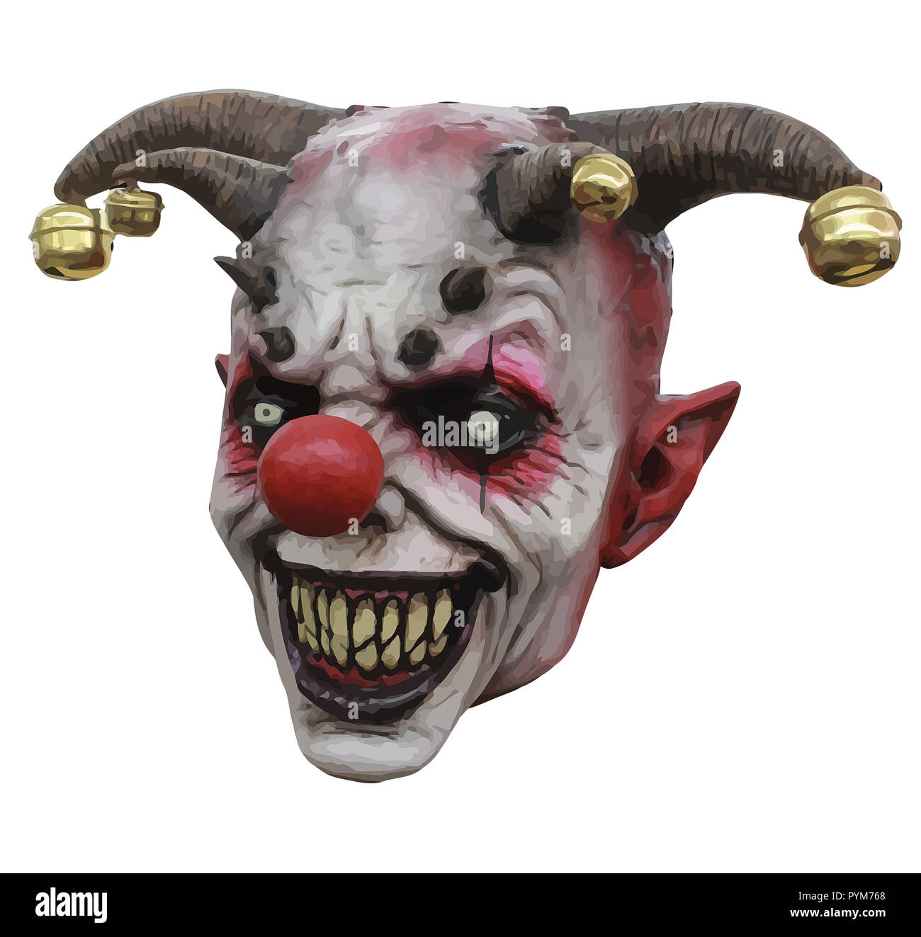 terror clown evil scary expressio horn illustration Stock Photo