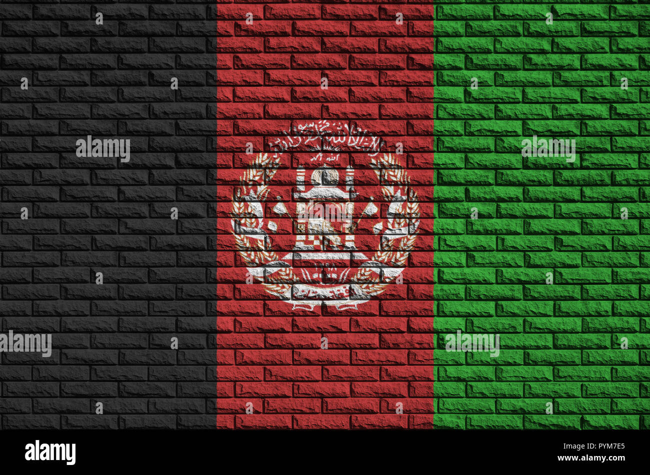 Afghanistan flag is painted onto an old brick wall Stock Photo - Alamy