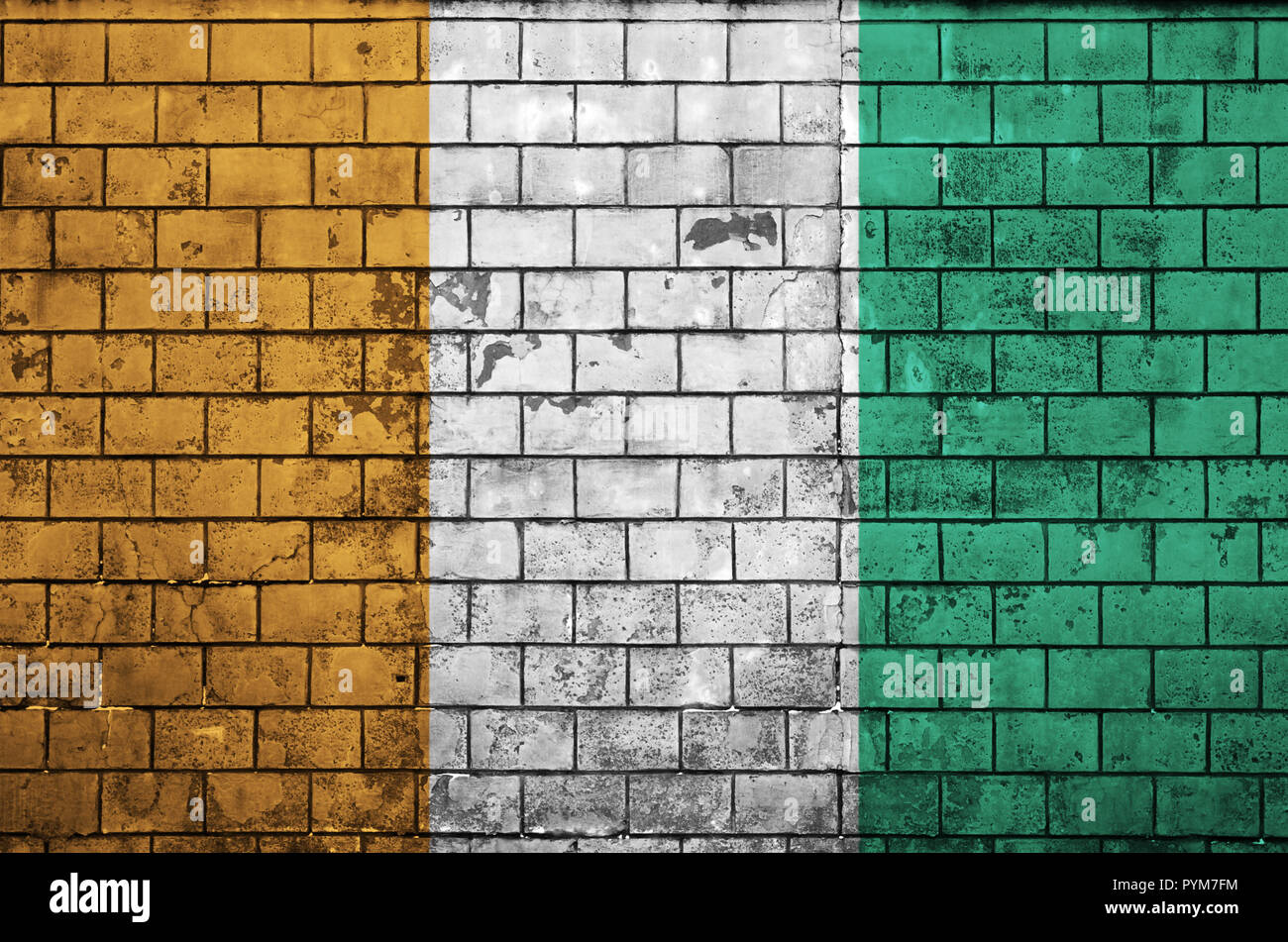 Ivory Coast flag is painted onto an old brick wall Stock Photo - Alamy