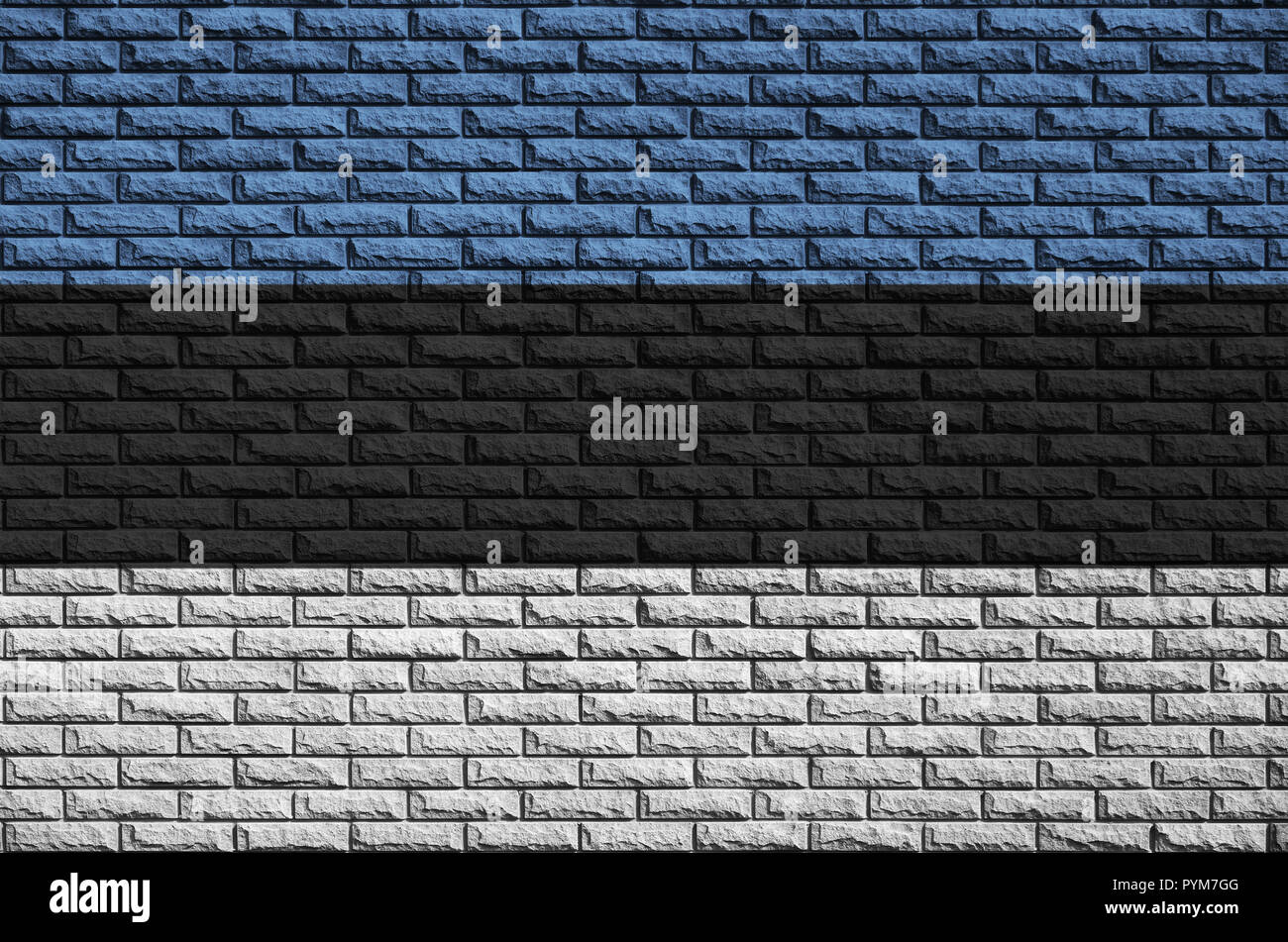 Estonia flag is painted onto an old brick wall Stock Photo - Alamy