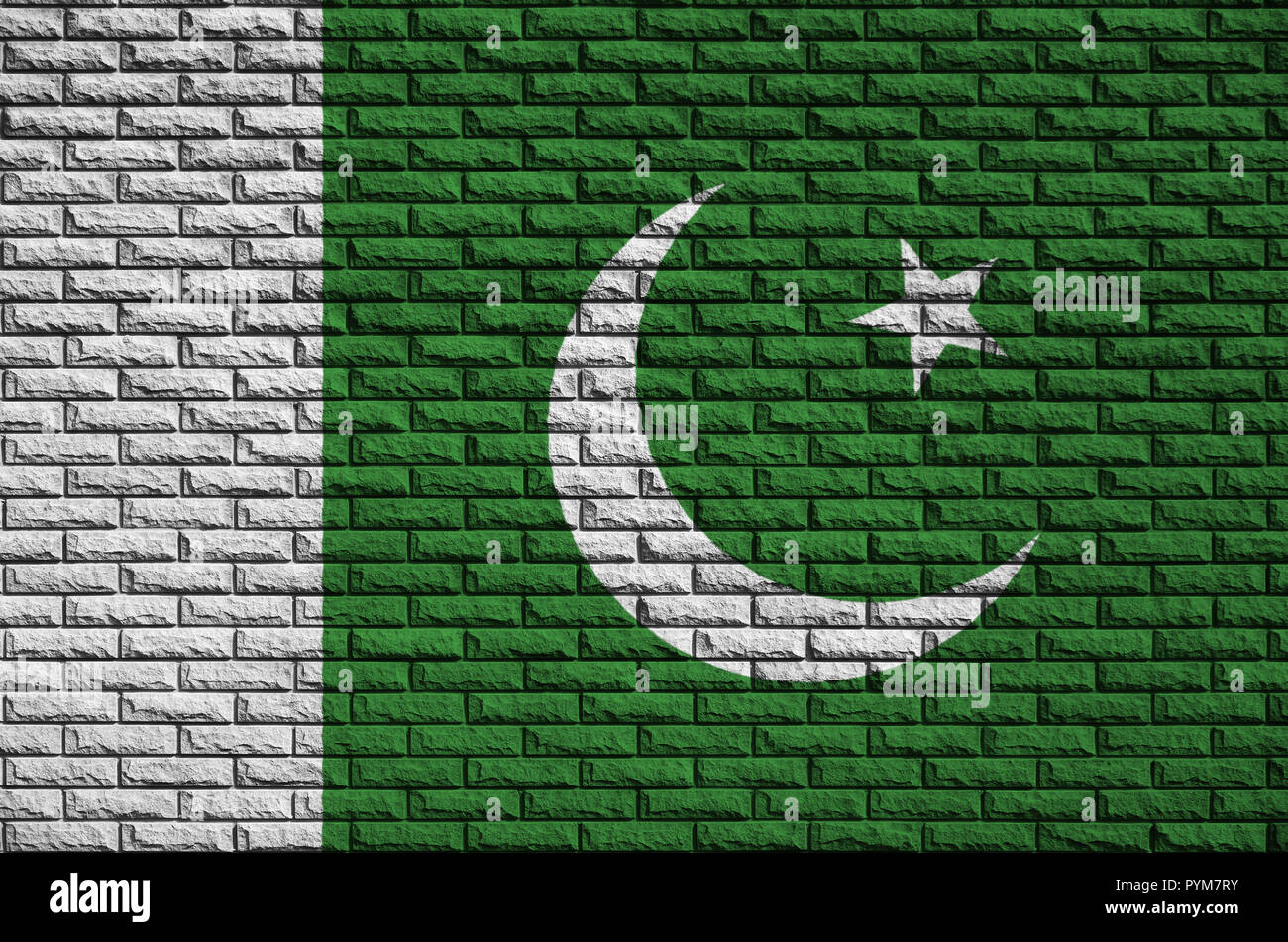Pakistan flag is painted onto an old brick wall Stock Photo - Alamy