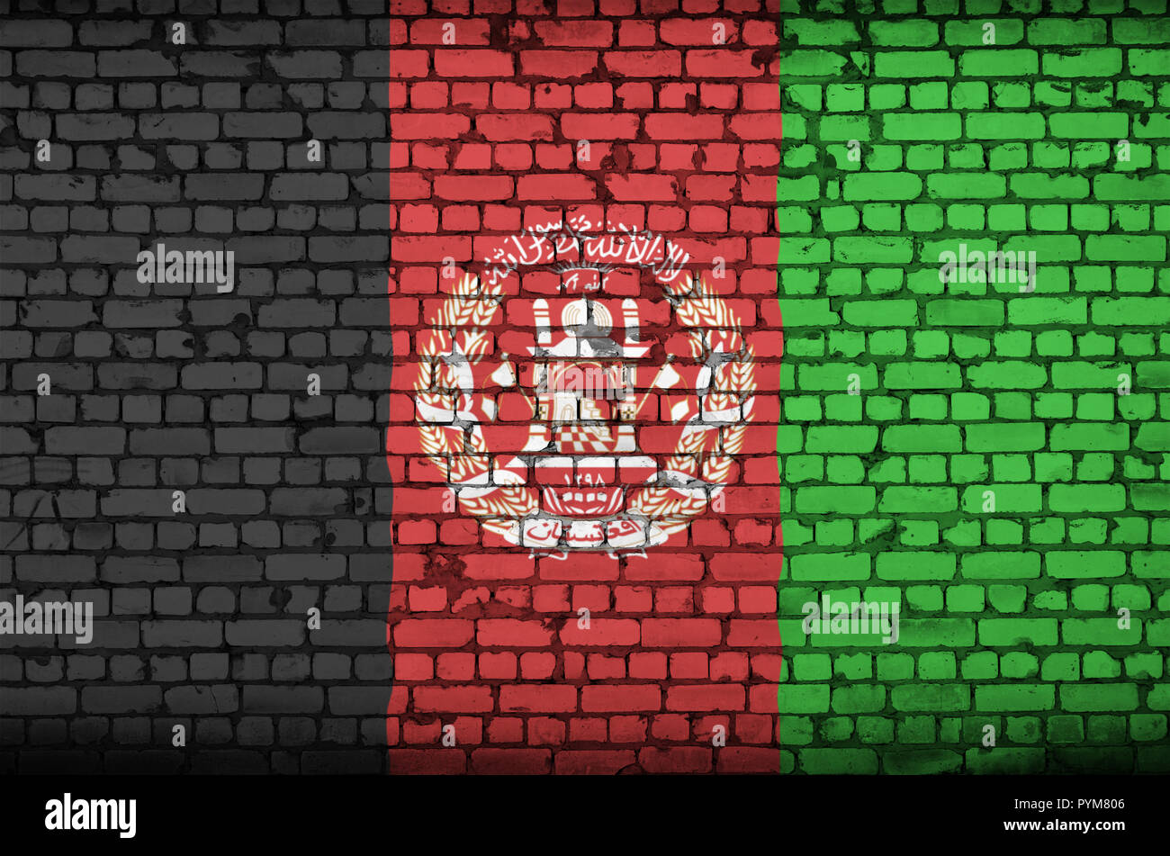 Afghanistan flag is painted onto an old brick wall Stock Photo - Alamy