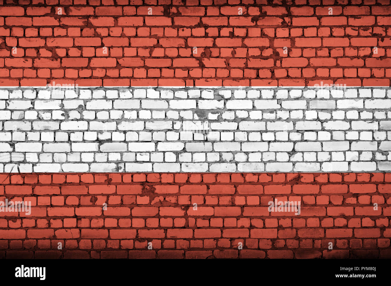 Austria flag is painted onto an old brick wall Stock Photo - Alamy