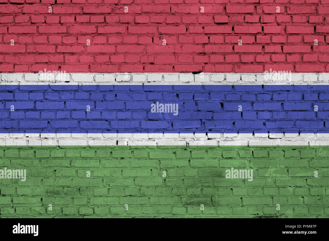 Gambia flag is painted onto an old brick wall Stock Photo - Alamy