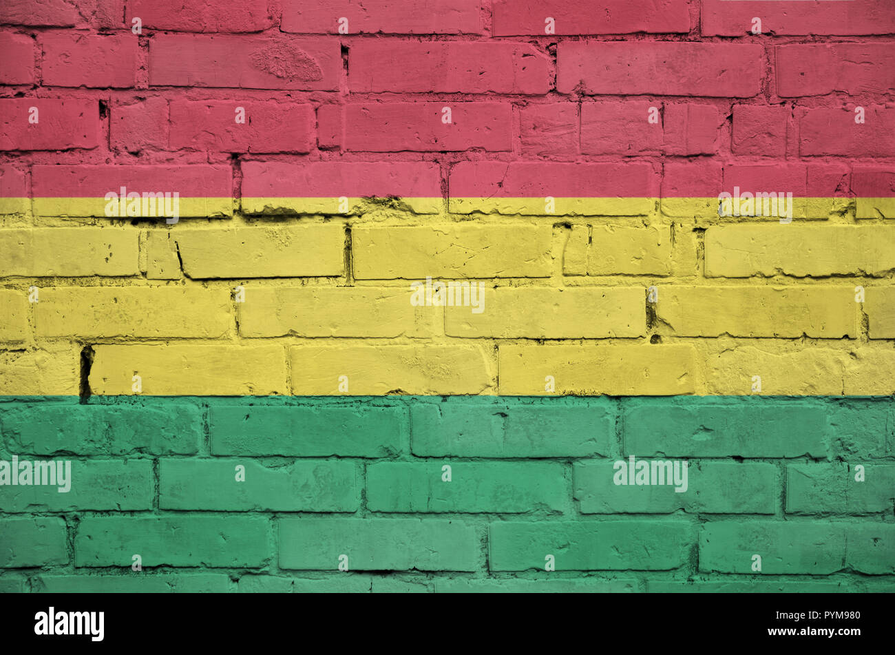 Bolivia flag is painted onto an old brick wall Stock Photo - Alamy