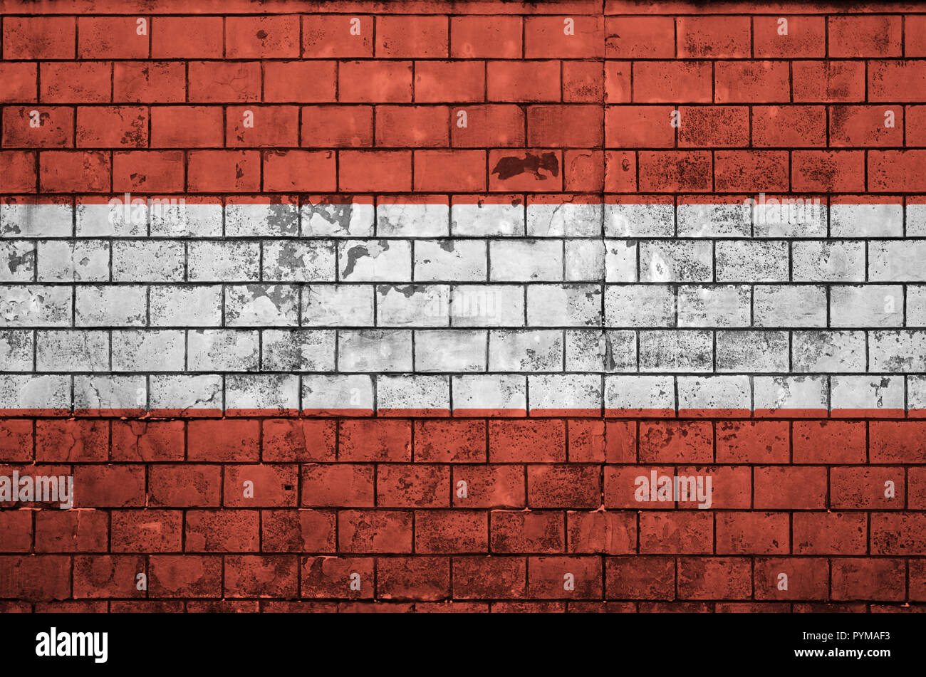 Austria flag is painted onto an old brick wall Stock Photo - Alamy