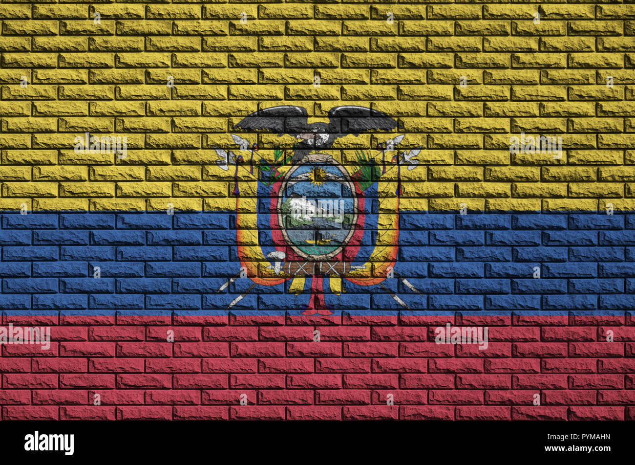 Ecuador flag is painted onto an old brick wall Stock Photo - Alamy