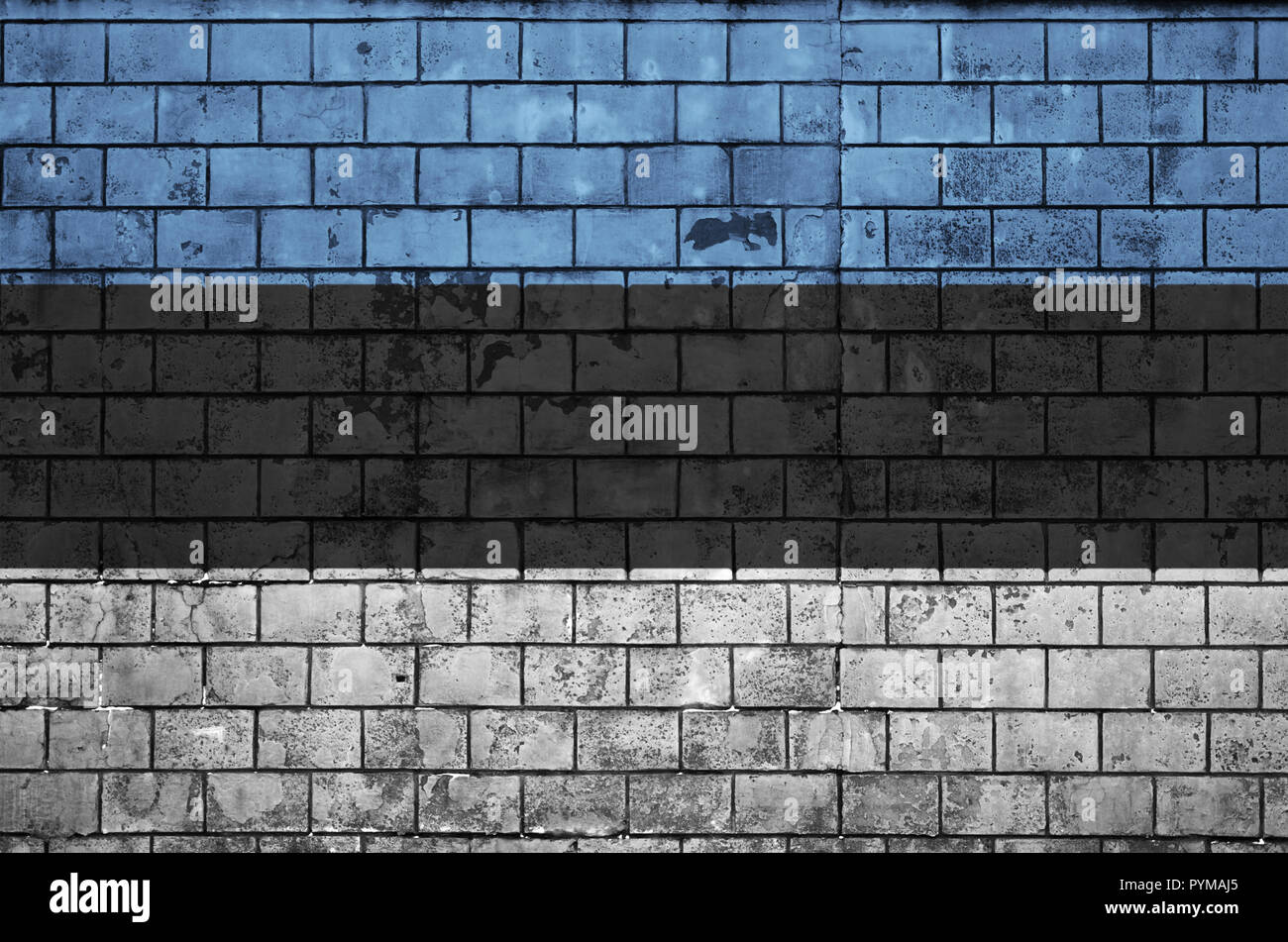 Estonia flag is painted onto an old brick wall Stock Photo - Alamy
