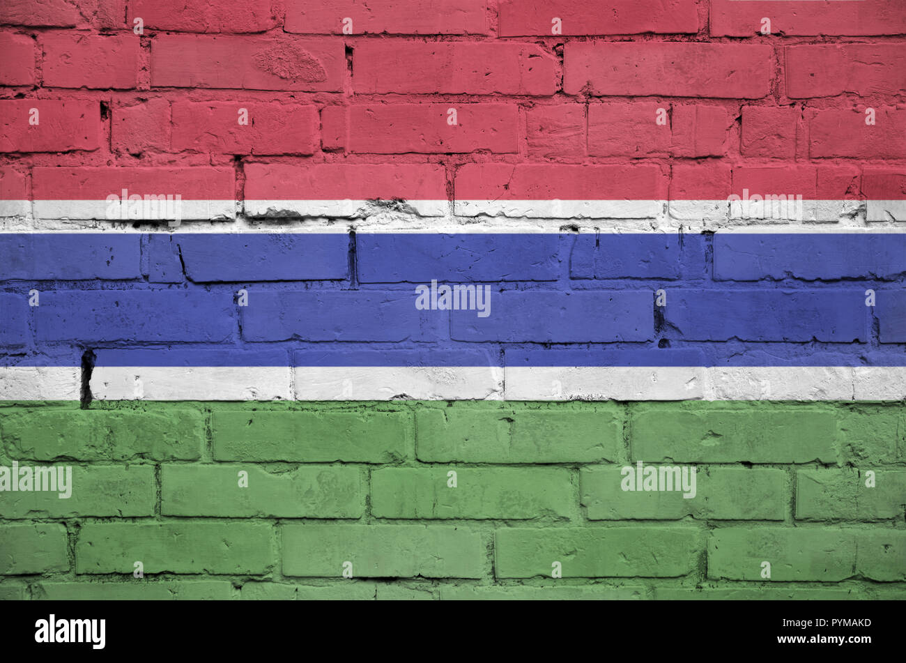 Gambia flag is painted onto an old brick wall Stock Photo - Alamy