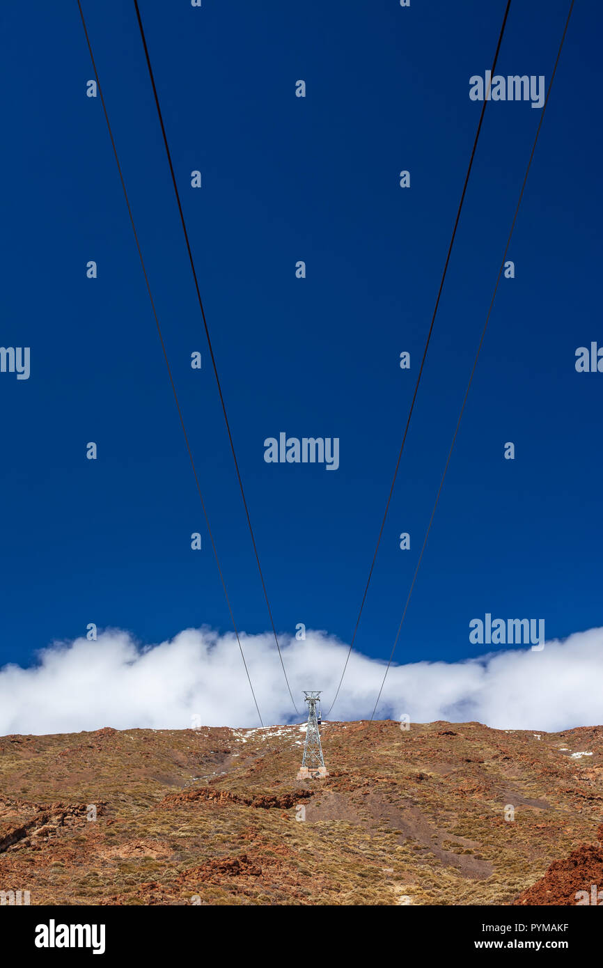 Cable car to the volcano Teide in Tenerife, Canary Islands, Spain Stock