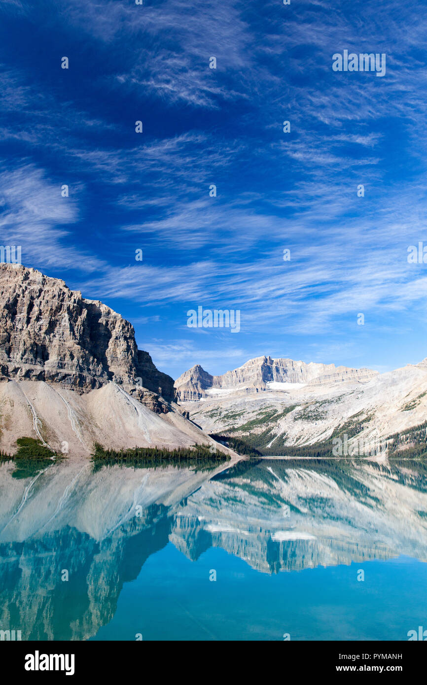 Num-Ti-Jah lake in Alberta, Canada Stock Photo