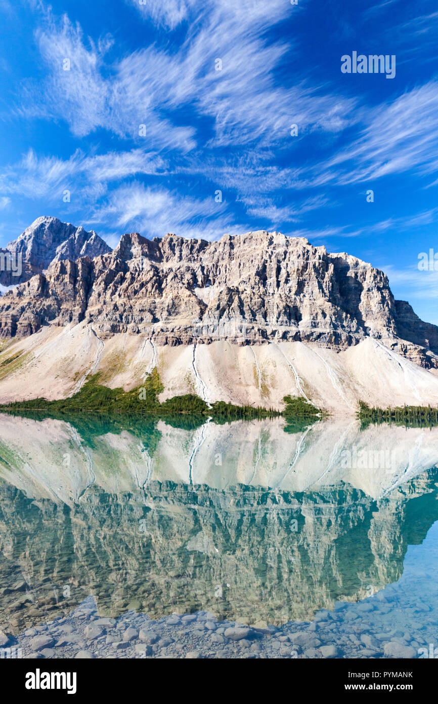 Num-Ti-Jah lake in Alberta, Canada Stock Photo