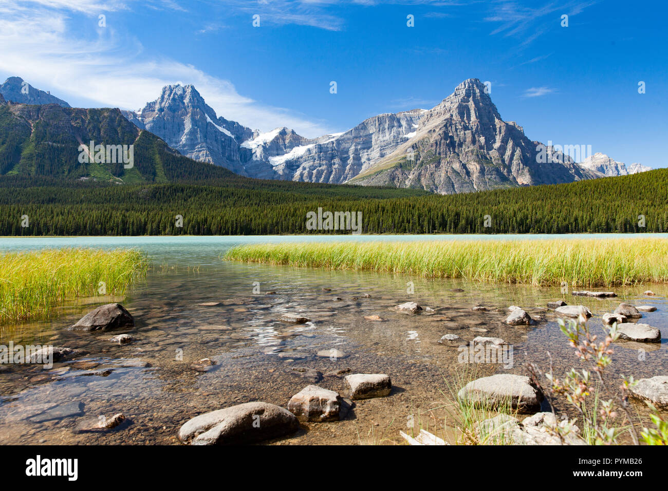 Waterfowl Lakes, Icefields Parkway, Alberta, Canada Stock Photo