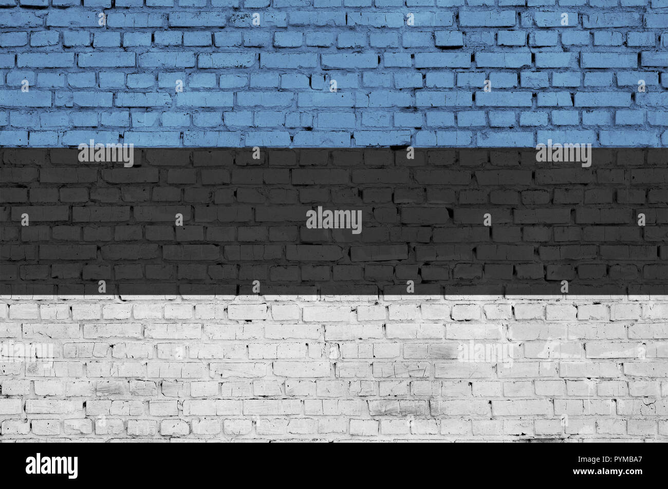 Estonia flag is painted onto an old brick wall Stock Photo - Alamy