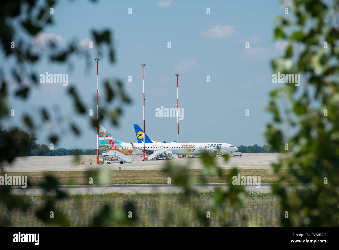 Aircraft company Ukraine International Airlines and Anex tour  Stock Photo