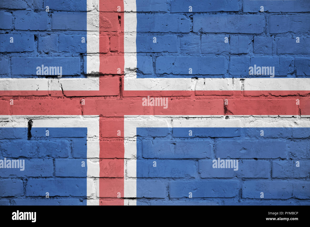 Iceland flag is painted onto an old brick wall Stock Photo - Alamy