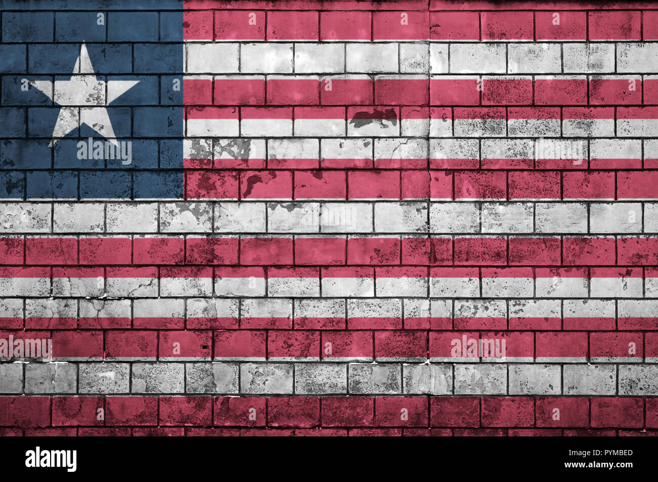 Liberia flag is painted onto an old brick wall Stock Photo - Alamy