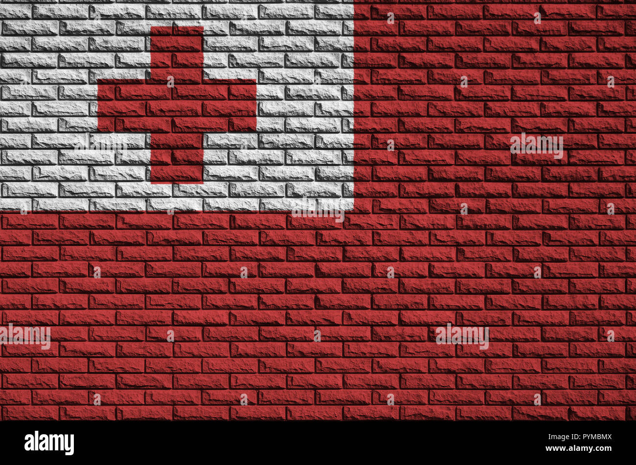 Tonga flag is painted onto an old brick wall Stock Photo - Alamy