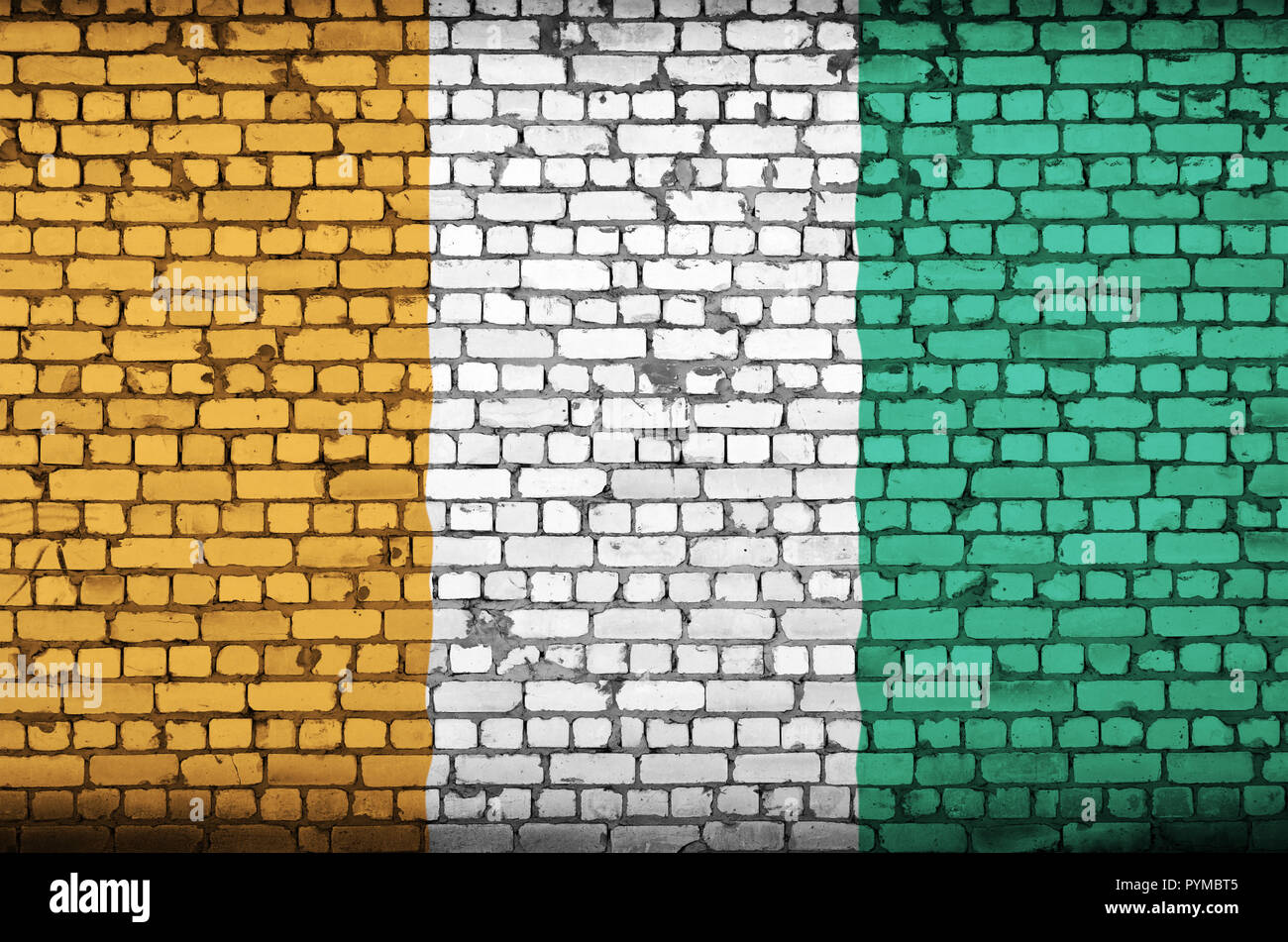 Ivory Coast flag is painted onto an old brick wall Stock Photo - Alamy