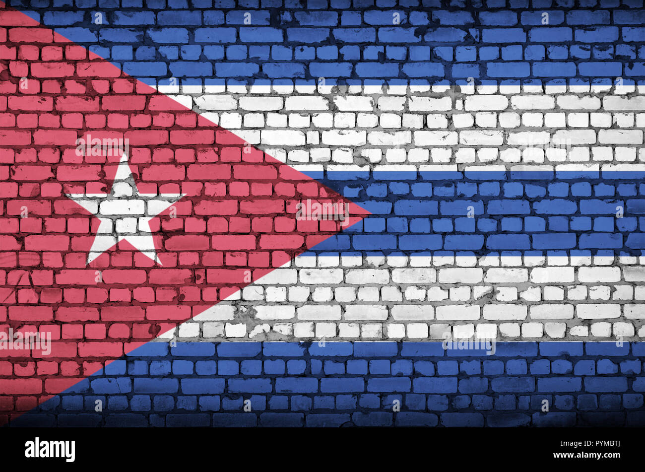 Cuba flag is painted onto an old brick wall Stock Photo - Alamy