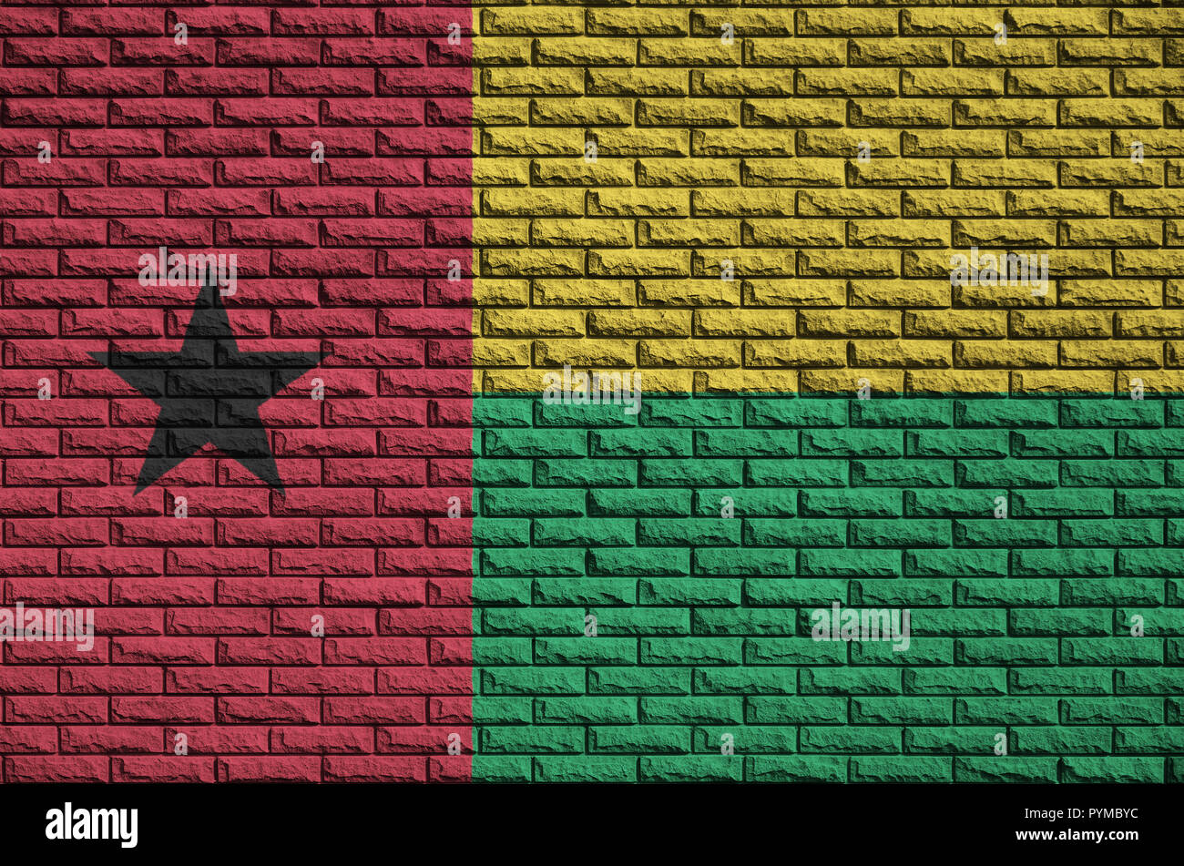 Guinea Bissau flag is painted onto an old brick wall Stock Photo - Alamy