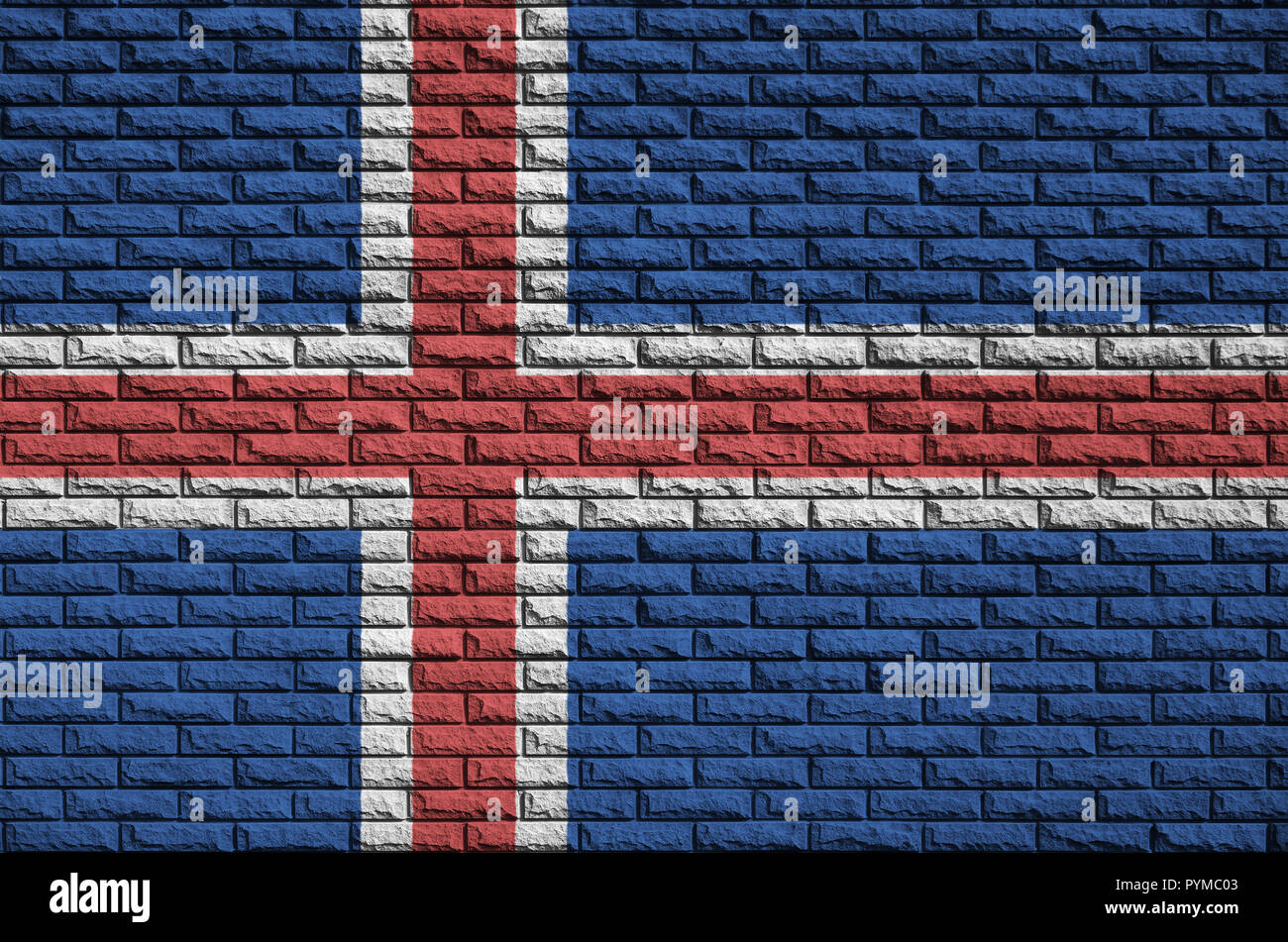 Iceland flag is painted onto an old brick wall Stock Photo - Alamy